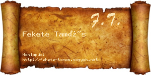 Fekete Tamás névjegykártya